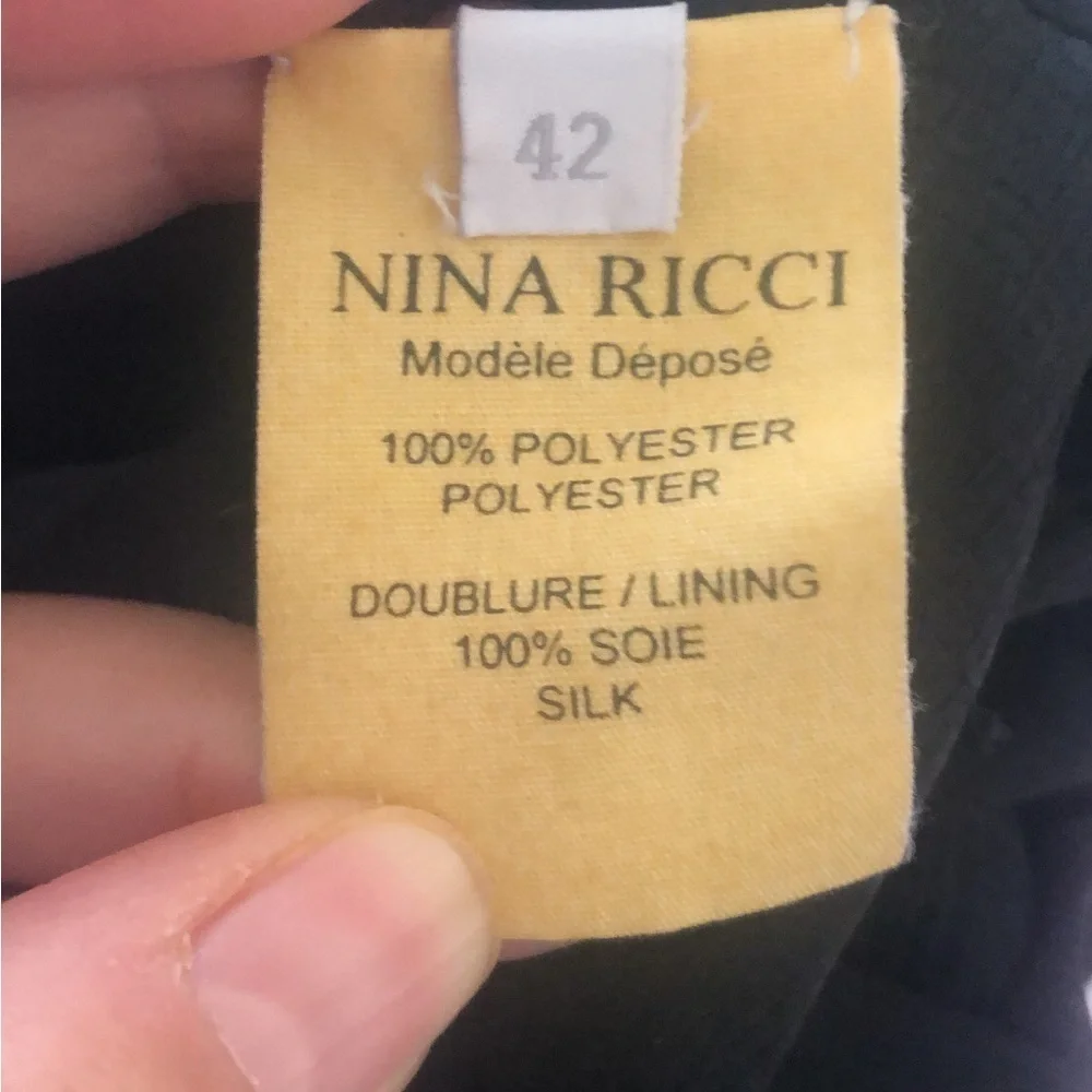 Nina Ricci Paris Silk Straight Leg Trouser Pants Buttons EU 42